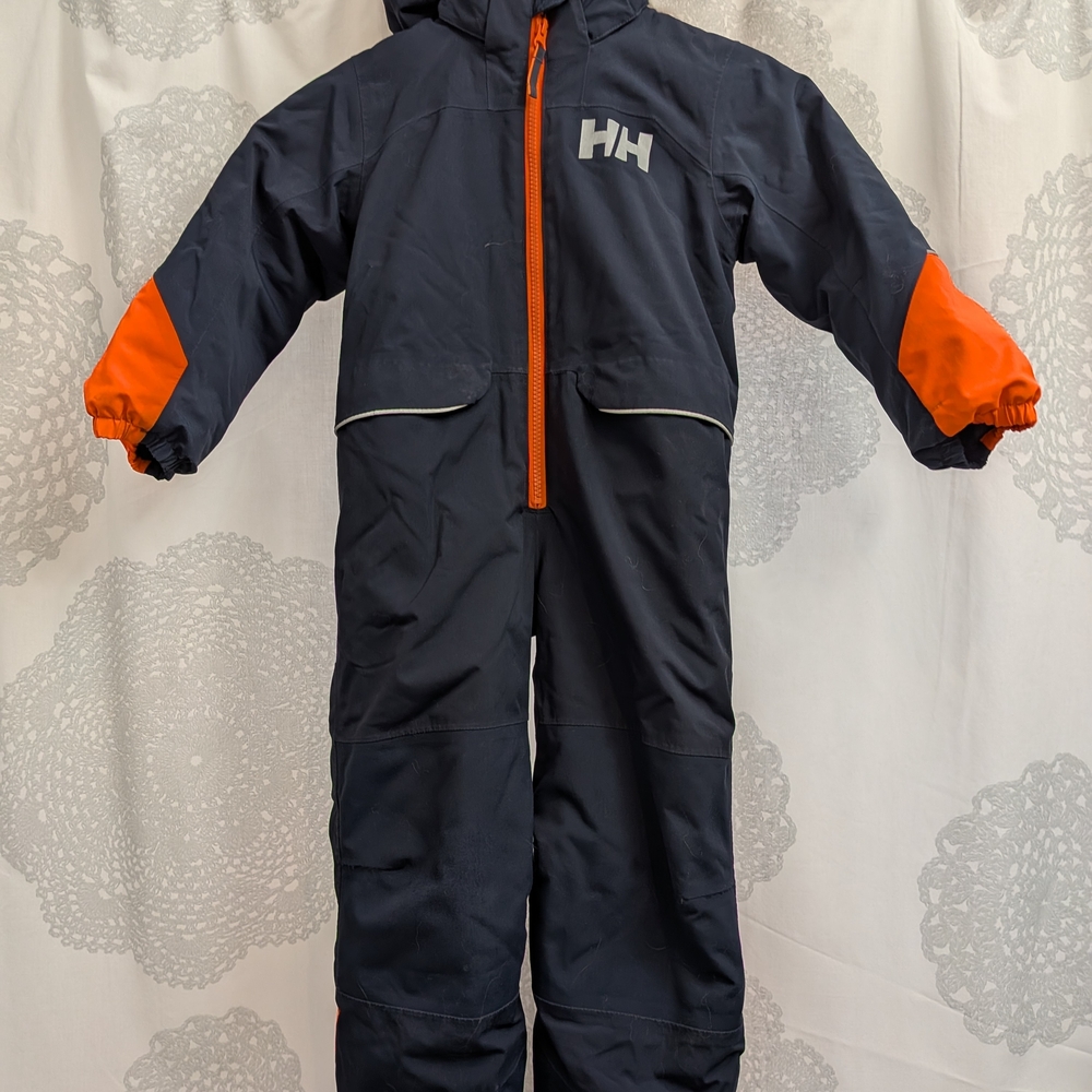 Helly Hansen Kids' Dark Blue and Bright Orange Snowsuit